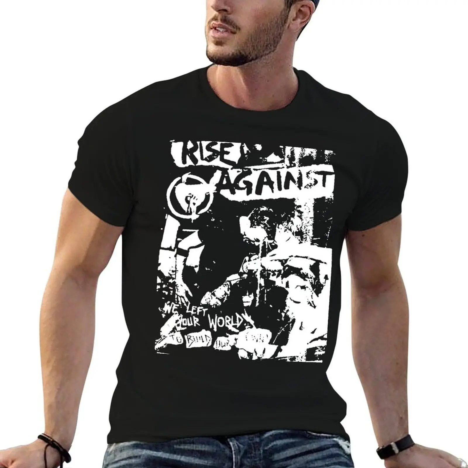Silhouette Vintage Rock Band T-Shirt Plus Size Quick Dry Sports Tee