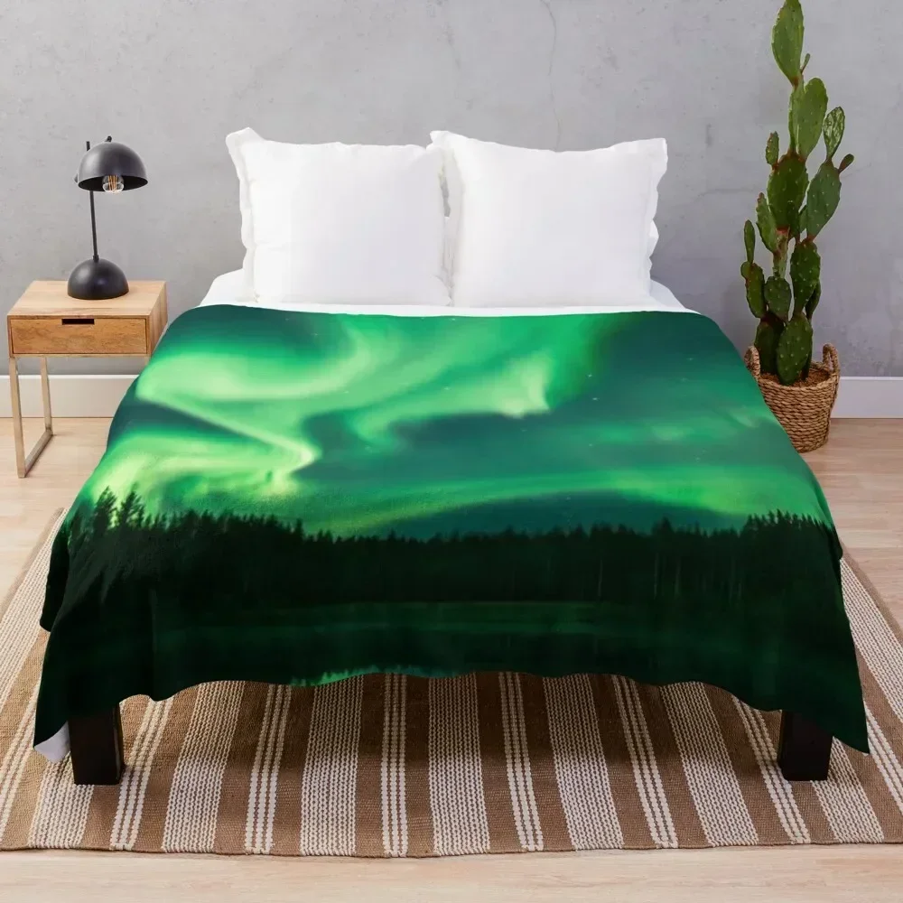

Northern lights Throw Blanket Outdoor Soft Blanket for Picnic Beach Camping