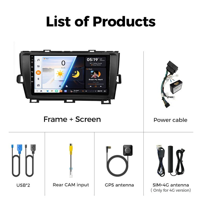 For Toyota Prius 3 XW30 2009-2015 Car Radio Android Multimedia Video Player GPS Navigation Carplay Touch Screen DSP Auto Stereo