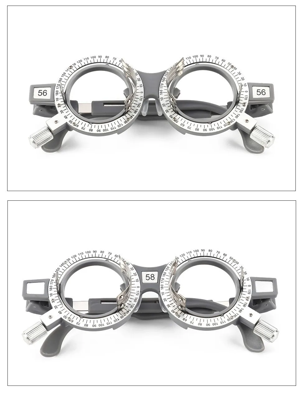 Metall-Probefassung in Grau, feste Probefassung, optische Probegläserfassung 52~70mm, für Brillengeschäfte von Dhoptical – Detail 7