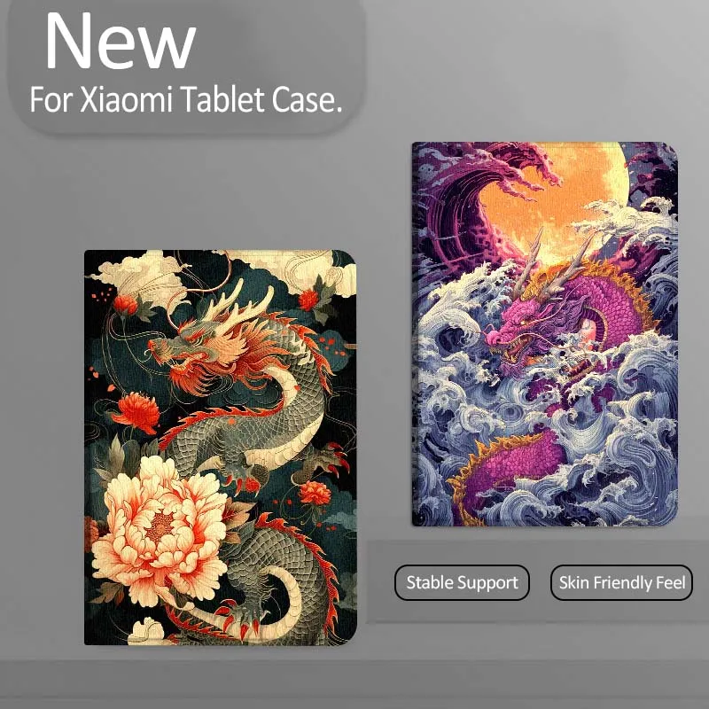 

Ancient style anime dragon Tablet Case For Xiaomi Redmi Mi Pad 4 5 6 7 8 K SE Mini Pro Plus Max 10.1 11.2 inch