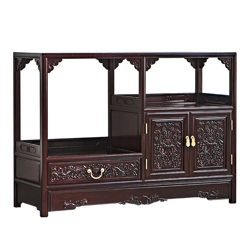 

Log coffee table Chinese style Zambia blood sandalwood tea rack small tea table
