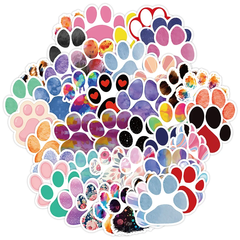 10/30/50PCS Cute Cartoon Paw Graffiti Sticker Decorative Water Cup Luggage Laptop Scrapbook Phone Case Waterproof Decal Toy