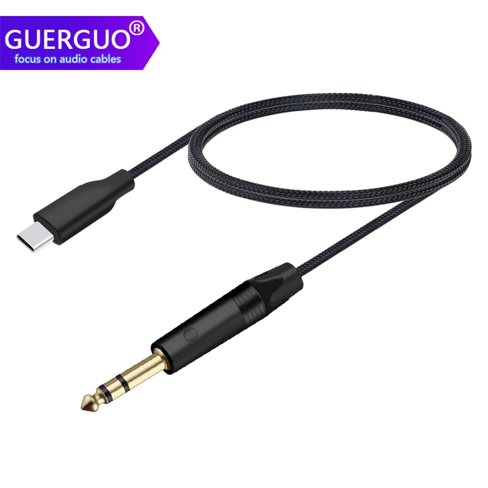 

USB C to 6.35mm 1/4" TRS Audio Stereo Cable,USB Type C to 6.35mm Jack Cord for Amplifier Home Theater Mixer Electric Bass Guitar
