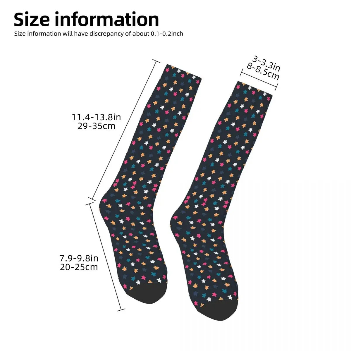 Dark Meeple Pattern Socks Harajuku Sweat Absorbing Stockings All Season Long Socks Accessories for Unisex Gifts