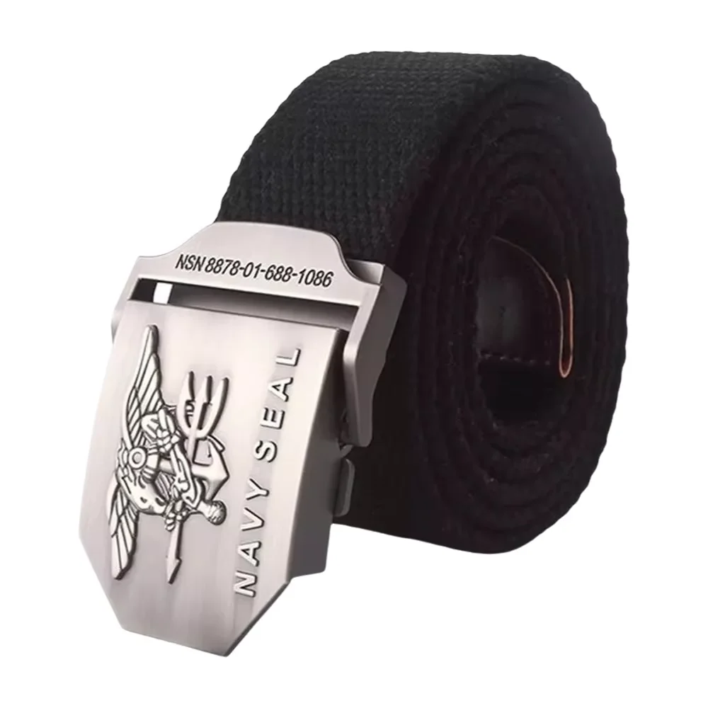 男性陸軍軍事キャンバスベルトヴィンテージネイビーシール金属バックル高級ジーンズベルト陸軍戦術ベルト女性のためのストラップ男性