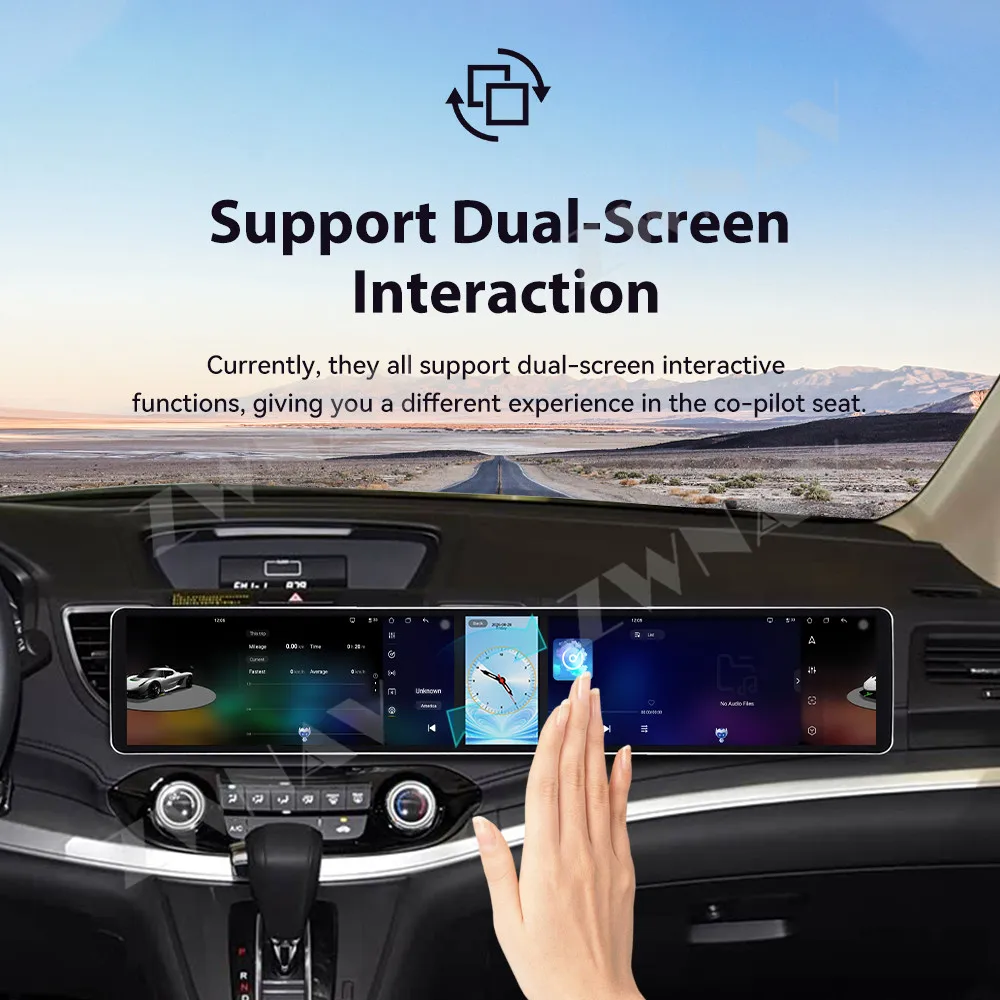 27.6 Inch Triple Android Screen For Honda CR-V 2012-2016 CRV Car Radio GPS Navigation CarPlay Auto Multimedia Passenger Headunit