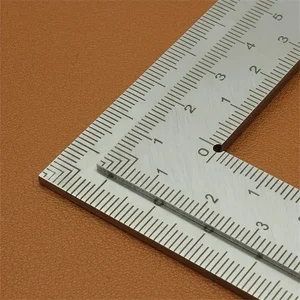 Mini Stainless Steel L-Shaped Double-Sided Precision Scale Ruler - High-Accuracy Measuring Tool for Leather Design, Metal Materi