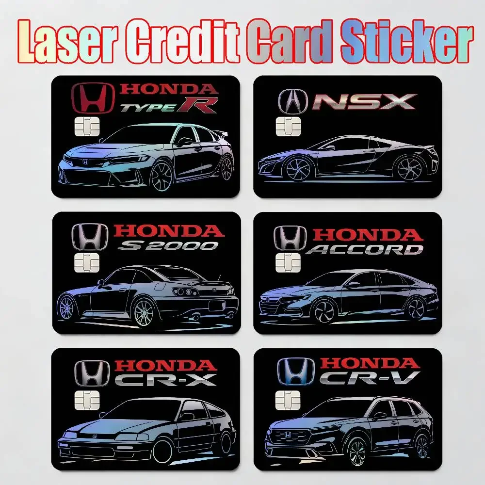 

FOR HONDA CAR MOTO Laser Reflective Card Skin Sticker For Debit Credit Card