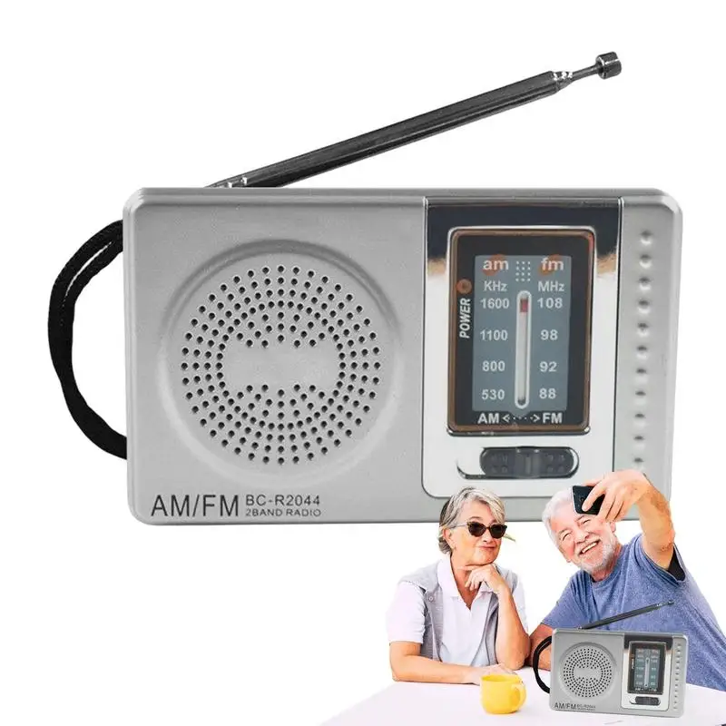 Portable FM Radio Pocket Size Telescopic Antenna Battery Powered Mini Multifunctionl AM FM Radio for Elder BC-R2011 R2048 R2033