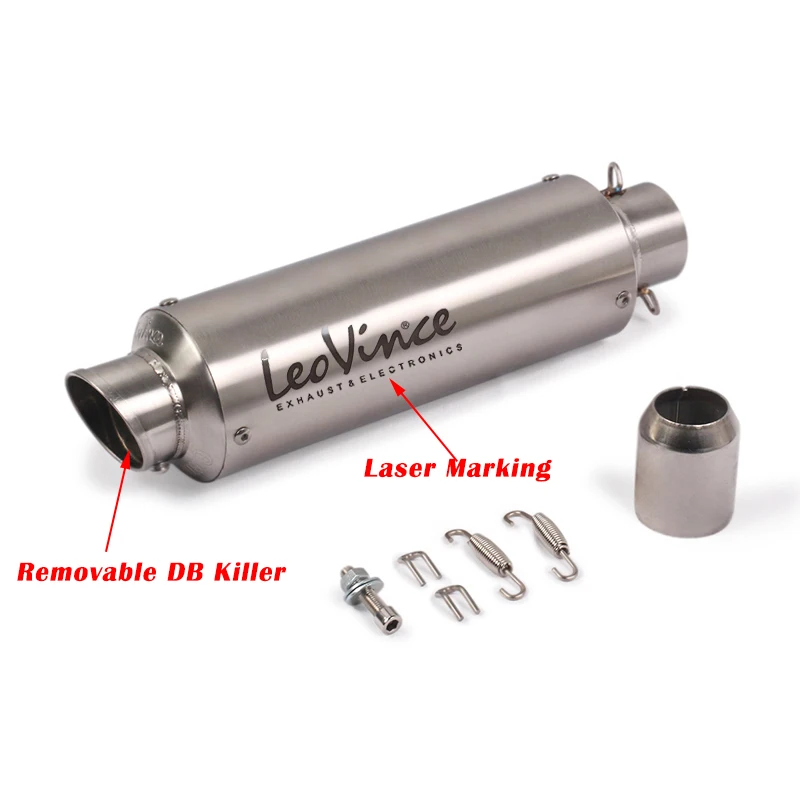 E-Mark Universal 51mm Motorcycle Leo Vince Exhaust Pipe Scooter Modify System DB Killer Muffler For DUKE 125 CBR500 Z900 R15 V3