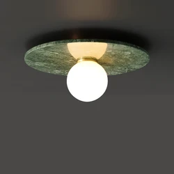 Nordic Marble Ceiling Light for Home Decor Living Room Bedroom Marble Lighting White Black Green Stone Aisle Corridor Lamp