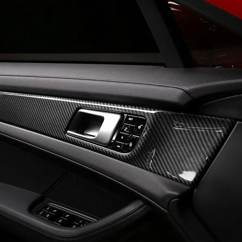 مناسبة لشرائط تزيين الباب بورش باناميرا 971 من ألياف الكربون الجافة للتعديل الداخلي للسيارة