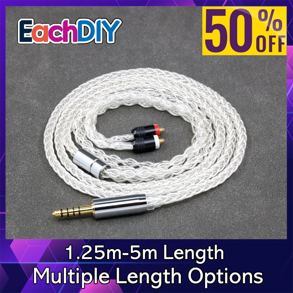 

8-жильный кабель для наушников из чистого серебра 99% 7n с палладием для Sony XBA-H2 XBA-H3 xba-A3 xba-A2 LN008399