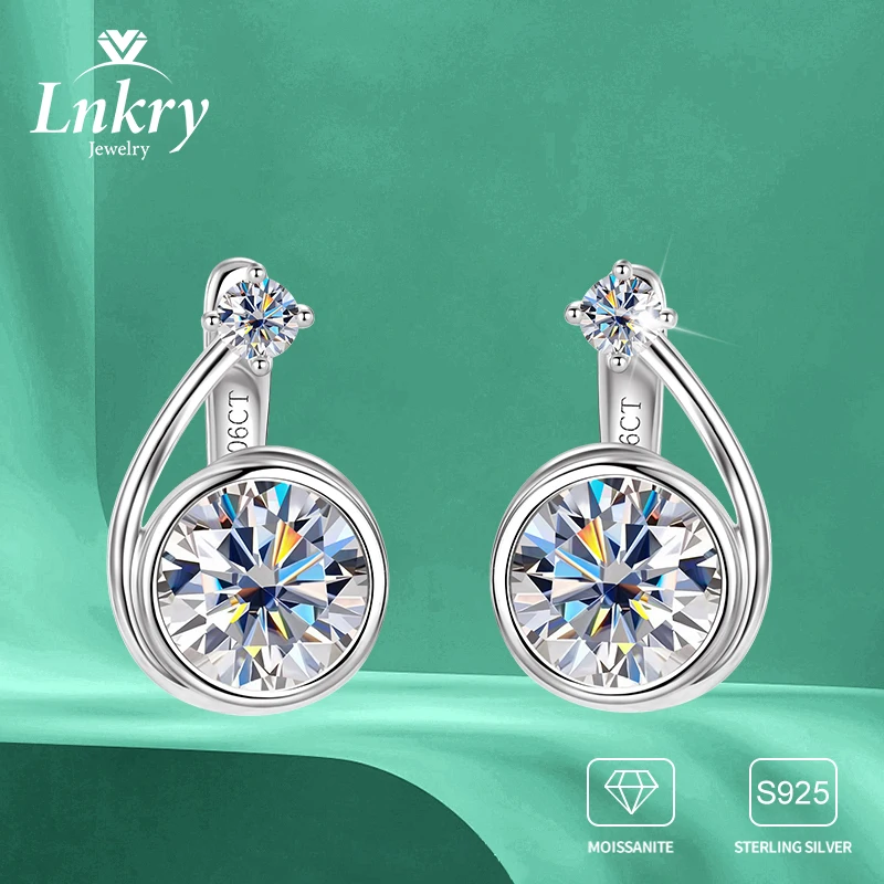 

Lnkry сверкающие серьги-кольца из стерлингового серебра 925 пробы с дизайном улитки, сертифицированные 6,5 мм и 2,5 мм, серьги-кольца с муассанитом, трендовые ювелирные изделия