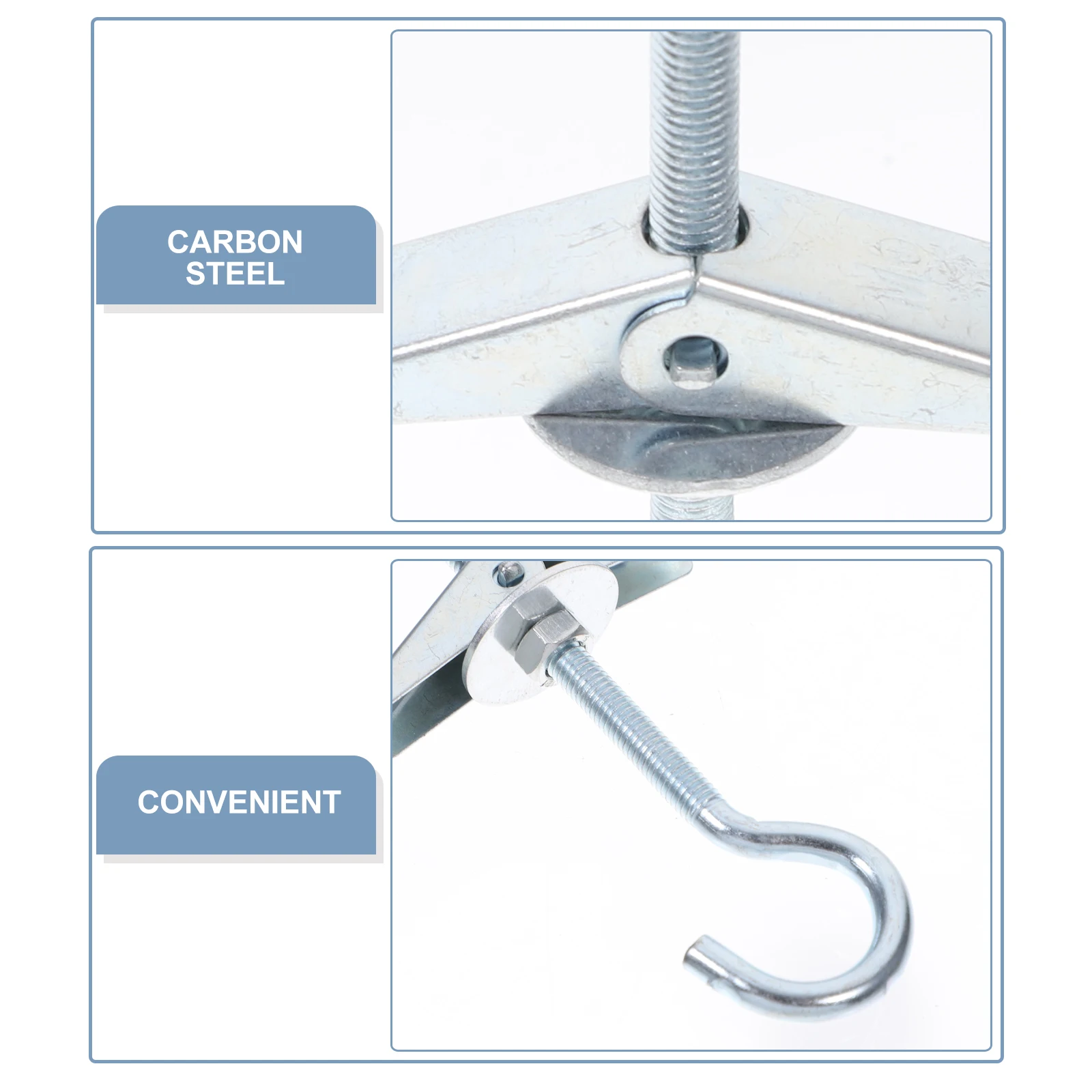 

5 set 5 Sets 6x80mm Drywall Anchors Heavy Duty Hooks Silver Screws Toggle Bolts Wing Nut Carbon Steel Anti Rust Wall Hanging