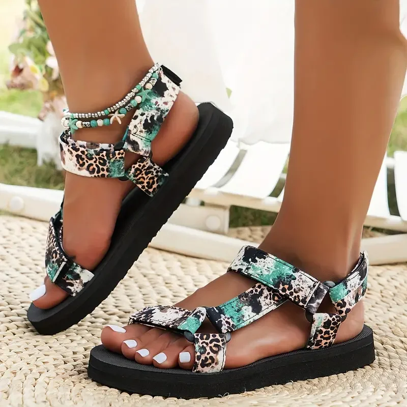 2024 Summer Flat Women\'s Shoes Hemp Rope Set Foot Beach Sandals Outdoor All-match Casual Slippers Large Size Women Sandals