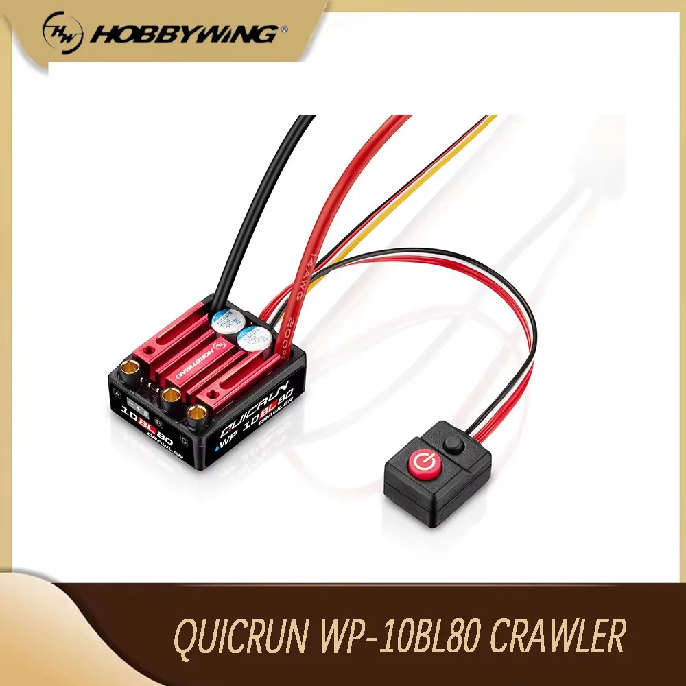 

HobbyWing QuicRun WP 10BL80 Водонепроницаемый ESC для радиоуправляемого автомобиля 1/10 2-4S LiPo 80A, совместимый с внешним двигателем QuicRun 3530 SL