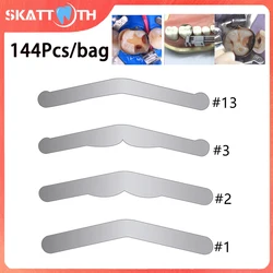144Pcs Dental Tofflemire Matrix Stainless Steel Sectional Contoured Matrices Matrix Bands #1/#2/#3/#13 Dentistry Materials Tools