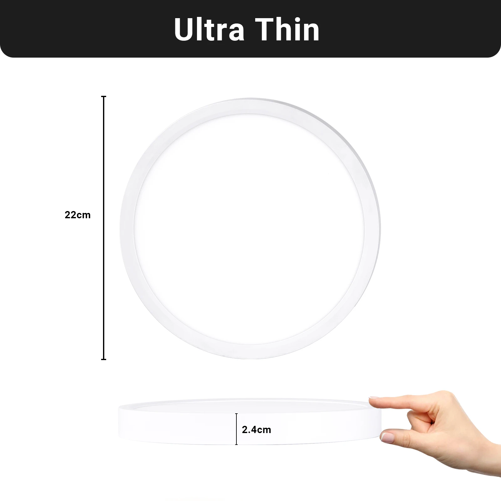 LQWELL®Plafonnier LED Rond et pio, Imperméable IP44, Lampe Moderne Simple pour Salon et Bureau, 18W, 1600LM