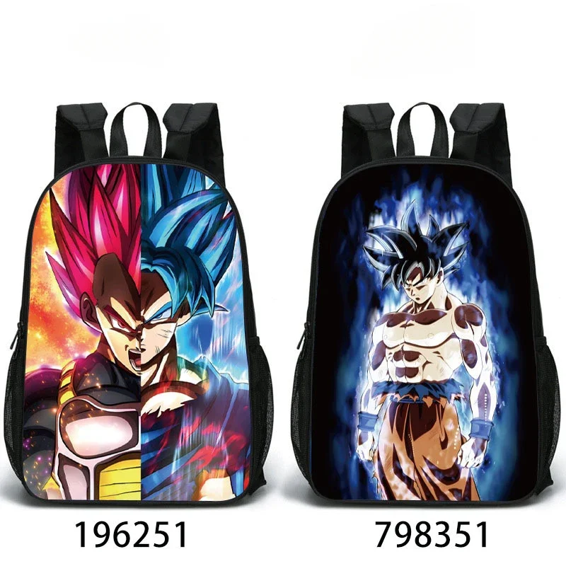 Printed Double-sided School Bag New Dragon Ball Goku Primary School Student Backpack Sports Backpack Zipper Shoulder Outdoor Bag