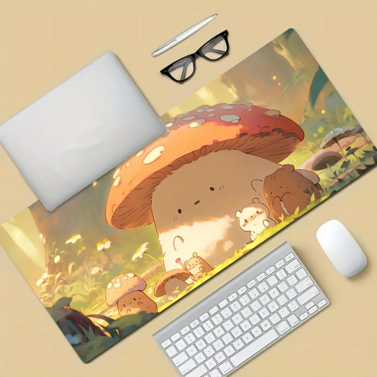 

Forest Mushroom Gaming Mouse Pad HD Print Non Slip Rubber Base Desk Mat for Office Computer Accessories