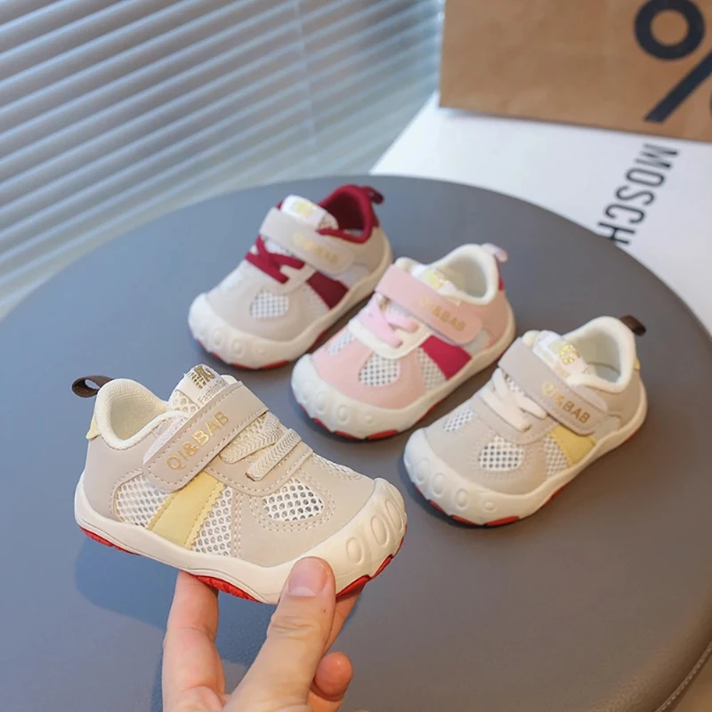 

Летняя спортивная обувь для детей, дышащие кроссовки для маленьких мальчиков и девочек, эргономичные нескользящие кроссовки для бега для малышей, детская обувь