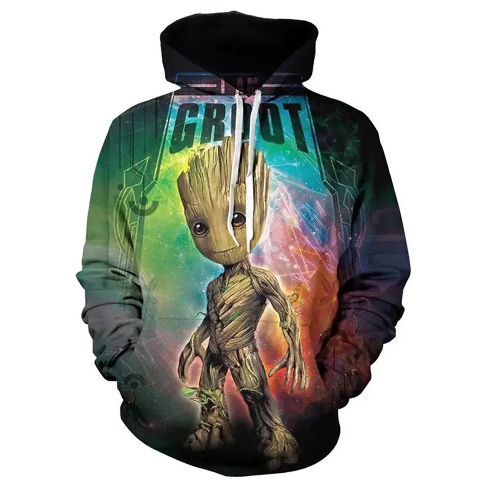 

Disney Guardians of The Galaxy Hoodies Cartoon Anime Groot Impressão 3D Homens Mulheres Moda Moletons Oversized Hoodie Crianças