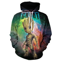 Disney Guardians of The Galaxy Hoodies Cartoon Anime Groot Impressão 3D Homens Mulheres Moda Moletons Oversized Hoodie Crianças