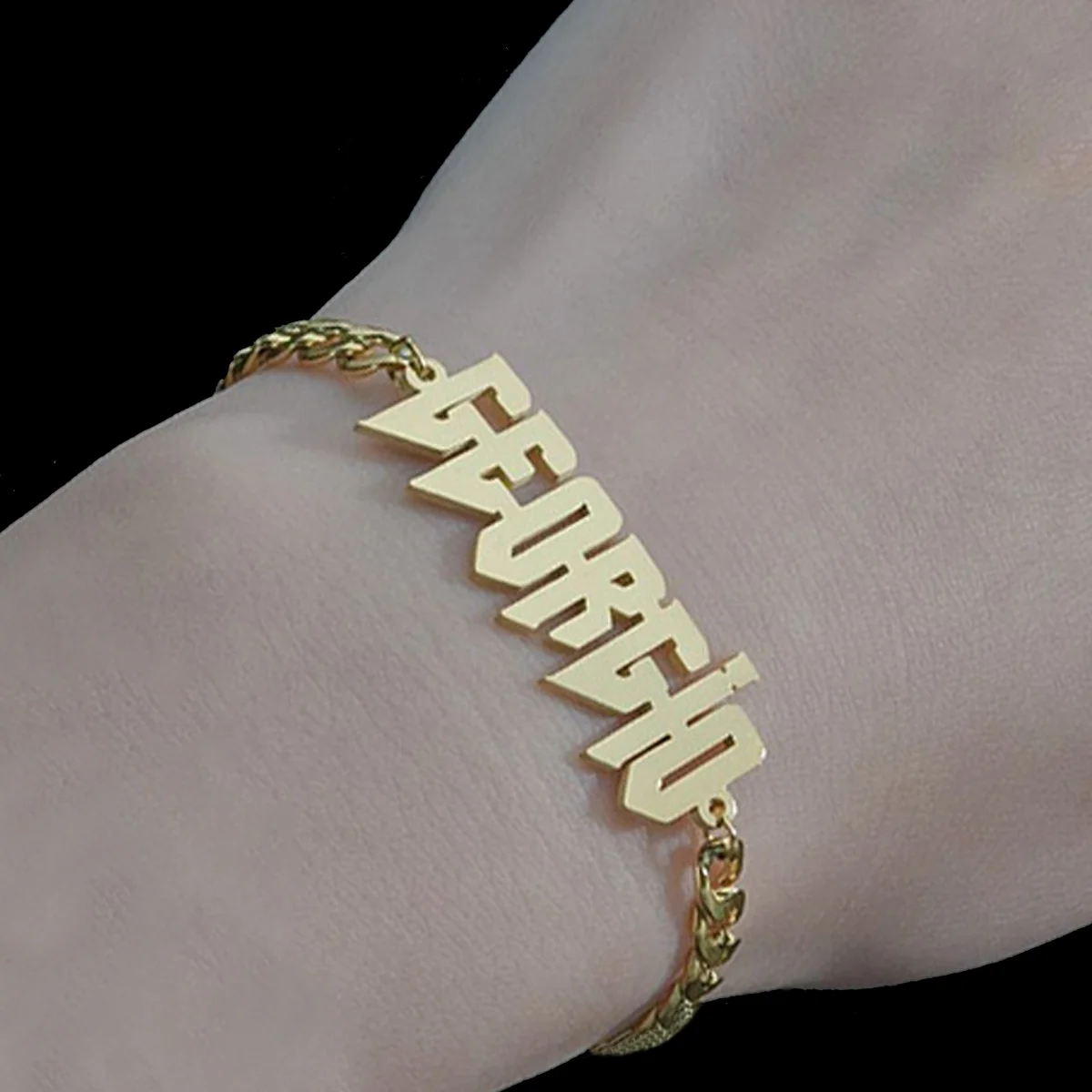 Custom Nameplate Bracelet For Men Women Gothic Punk Signature Cuban Chain Wrist Accessories Stainless steel Personalized Jewelry