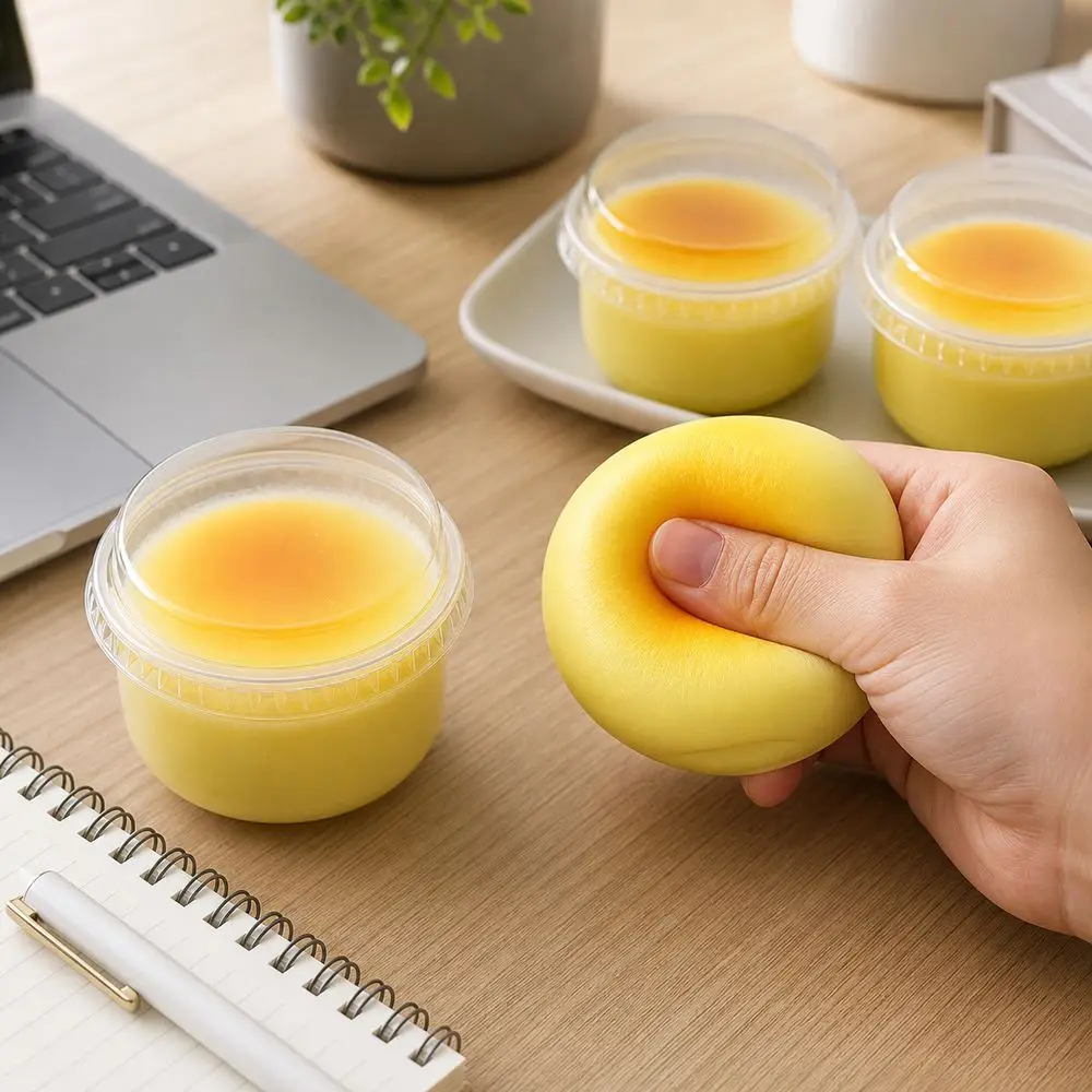 Slow Rebound Simulation Cheese Bread Squeeze Toy Cartoon Soft Fidget Squeeze Toy Anti-stress Mochi Squish Foam Toy School Use