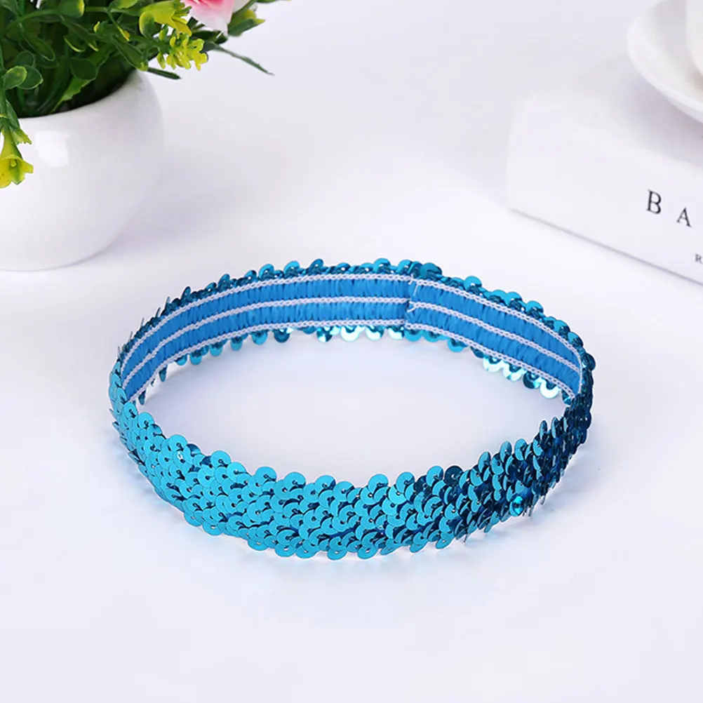 

12 Pcs Elastic Sequin Headbands for Women Girls Lightweight Comfortable Hair Accessories Yoga Birthday Party Decorations