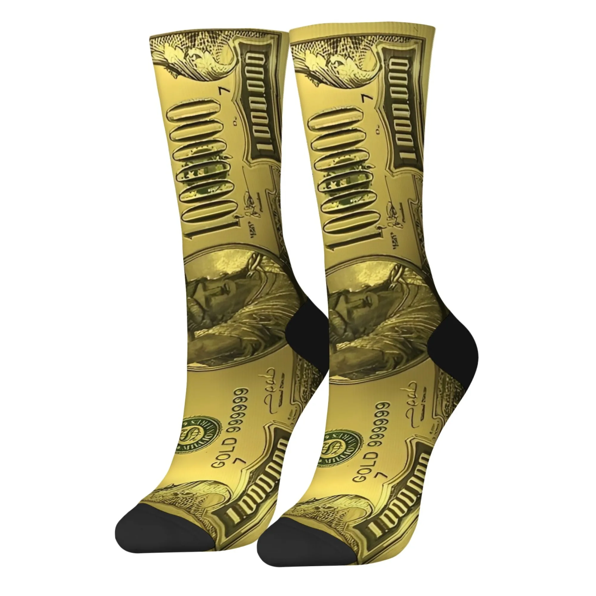 Chaussettes d'équipage à motif de pièce d'or de luxe rétro Harajuku, chaussettes pour hommes imprimées Statue de la Liberté, nouvelles chaussettes décontractées hip-hop tendance de rue