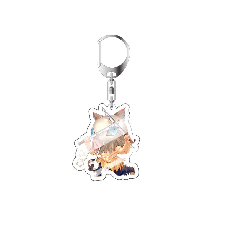 Anime Demon Slayer Keychain Acrylic Kimetsu no Yaiba Blade of Ghost Keychains Key Cover Chain Keyring Jewelry Accessories Gifts