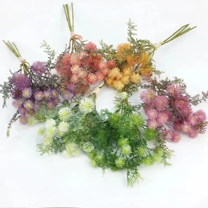 Artificial flower thorn ball bouquet dandelion artificial flower rose wedding decoration supplies home photography prop decorati