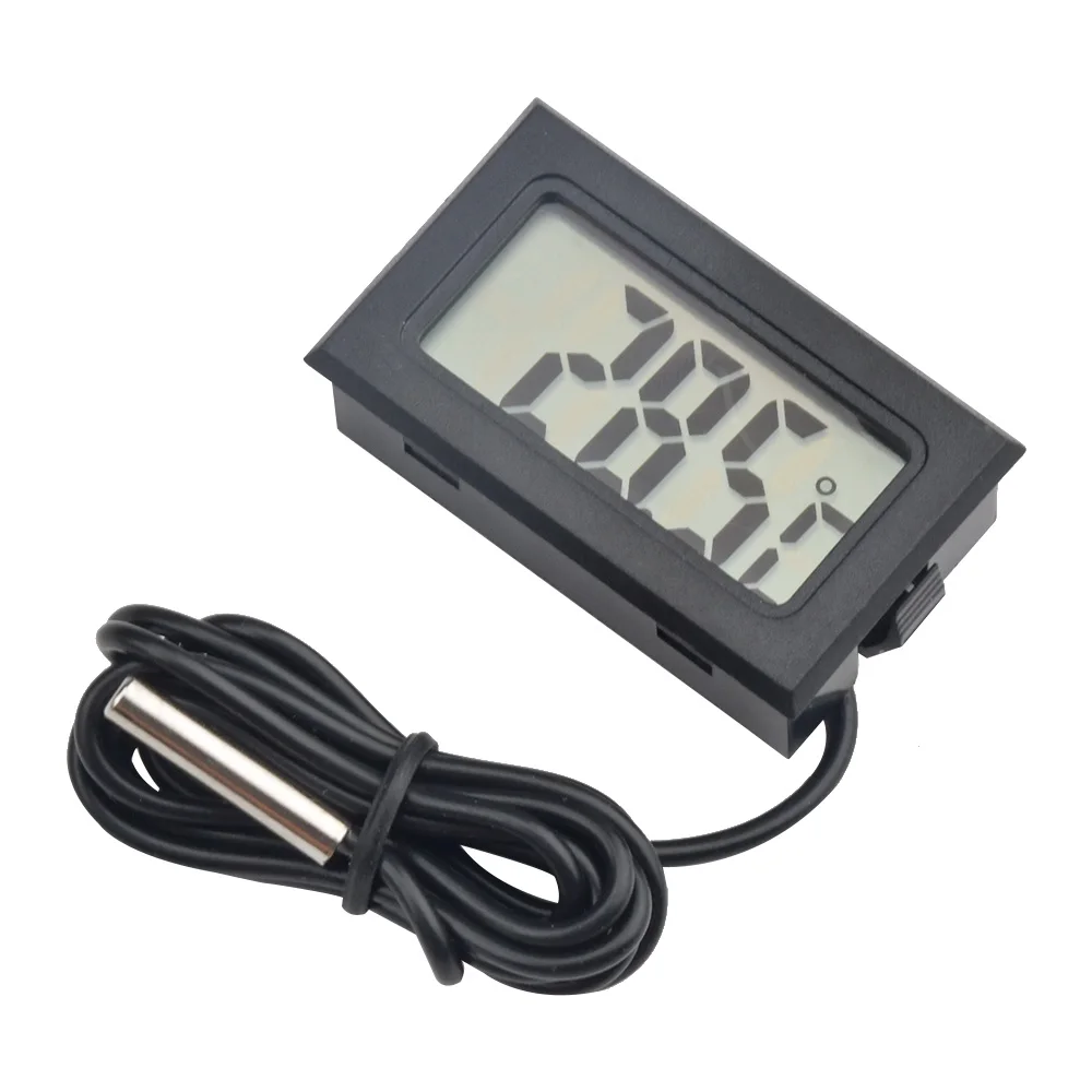 1pc mini digital lcd innen bequem temperatur sensor meter FY-10 die eingebettete elektronische digital anzeige thermometer 1m