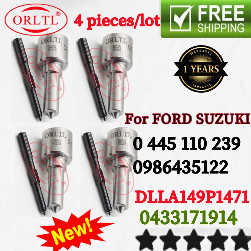 

4 шт. DLLA149P1471 OEM 0433171914 Для FORD SUZUKI 0 445 110 239 0986435122 0445110239 Форсунка распылителя дизельного топлива