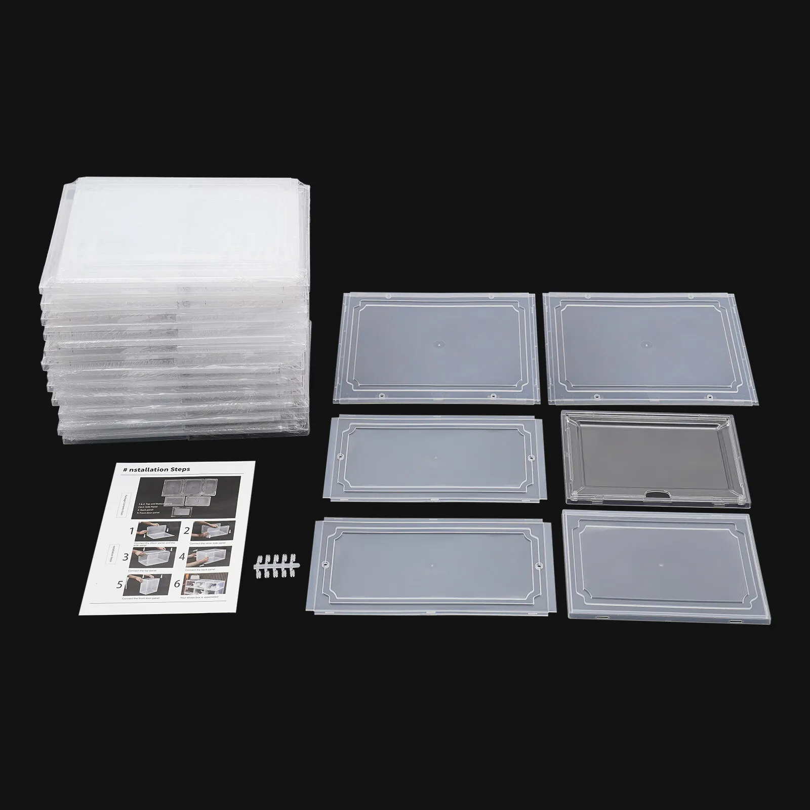 12 عبوة من حاويات تخزين الأحذية، حافظات عرض الأحذية، صناديق رياضية شفافة قابلة للتكديس