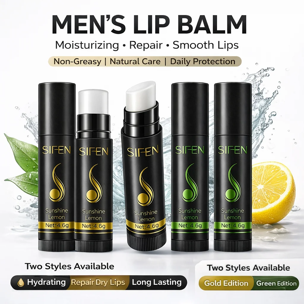 

Refreshing Non-Greasy Men's Lip Balm Hydrating Repair Dry Lips Smooth Lip Texture Daily Use