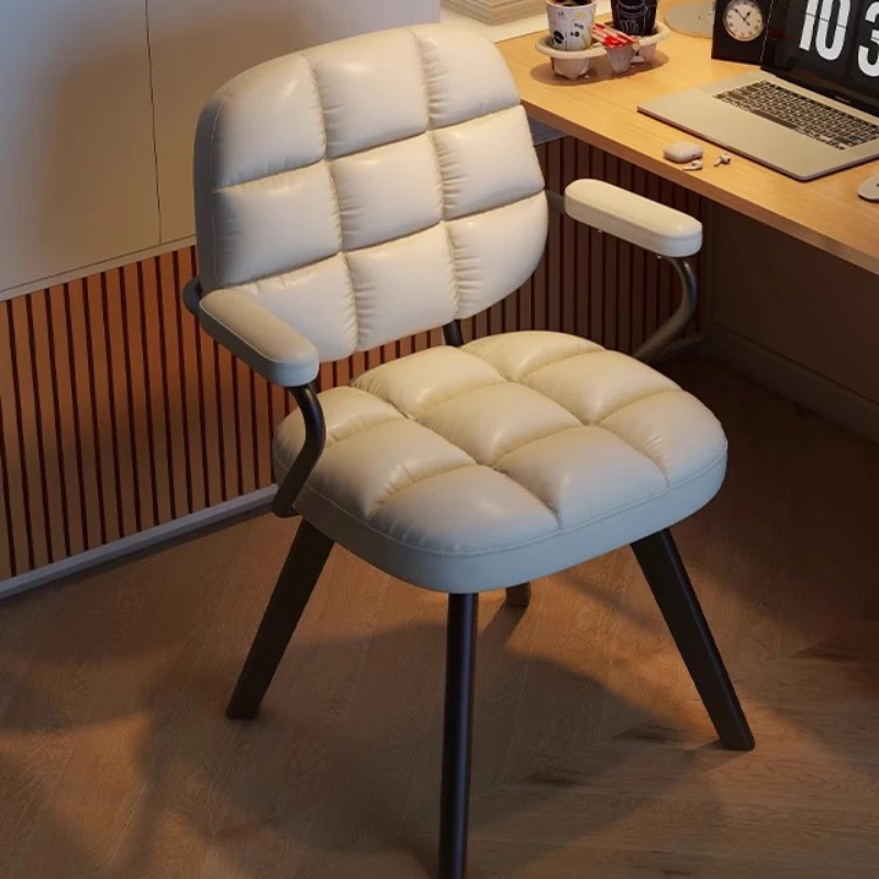Computer Chair Home Luxury Solid Wood Comfortable Sedentary Study Chair Bedroom Makeup Dormitory Backrest Bedroom Furniture image 3