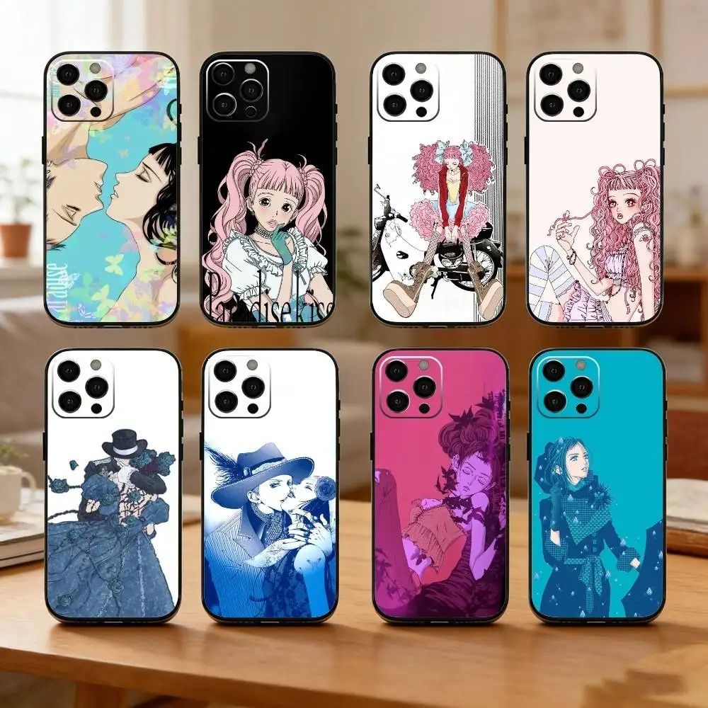 

P-Paradise K-Kiss Manga Phone Case For iPhone17,16,15,14,13,12 Plus,Max Soft Silicone Black Cover