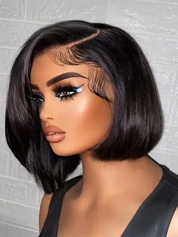 250% Density 13x4 13x6 HD Lace Front Human Hair Wigs For Women Brazilian Straight Short Bob Glueless Wigs 7x5 Lace Frontal Wigs