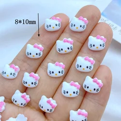 50Pcs New Cute Mini cartoon cat Resin Figurine Crafts Flatback Ornament Jewelry Making Manicure Hairwear Accessories