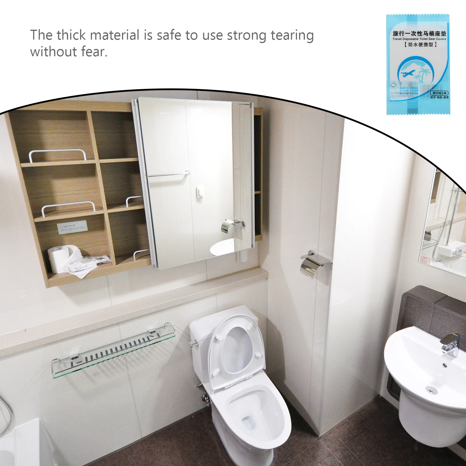 

50pcs Disposable Toilet Seat Covers Po Film Water Barrier Tear Resistant For Public Restroom Travel Camping Portable Hygiene