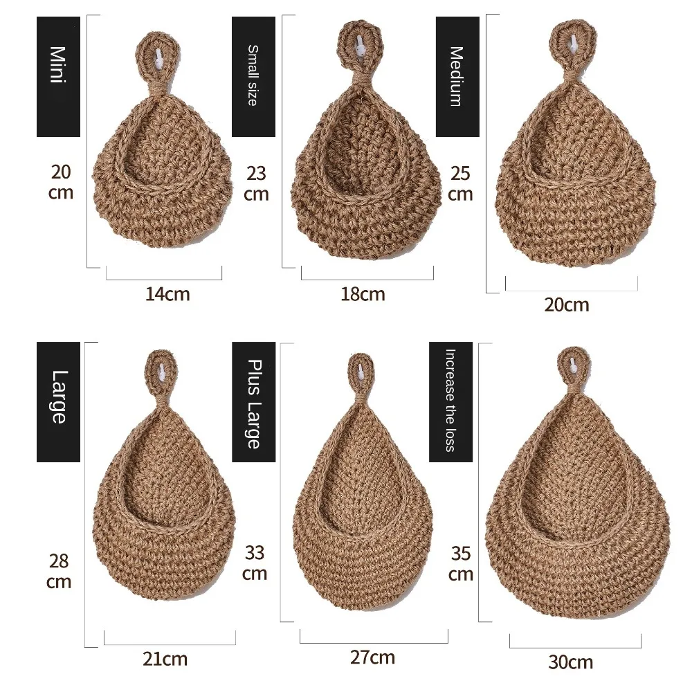 New Wall-mounted Fruit Vegetable Basket Simulated Rattan Woven Storage Basket Water Droplet String Bag Kitchen Storage