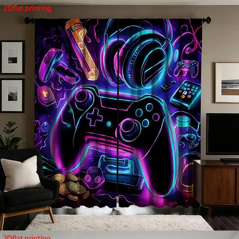 Gaming curtain backdrop for boys girls room bedroom sport electronic gift decoration party decor curtain