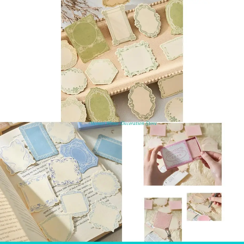 

H7BF 30 листов бумаги для скрапбукинга с цветочным тиснением, карманные листы для заметок для ведения журнала