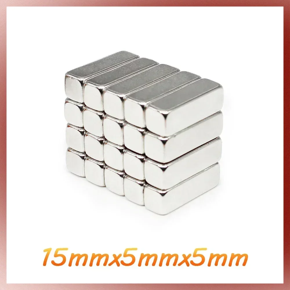 

5/10/20/50/100/150PCS 15x5x5 mm Quadrate Rare Earth Neodymium Magnet Sheet 15*5*5mm Block Permanent Magnet Strong