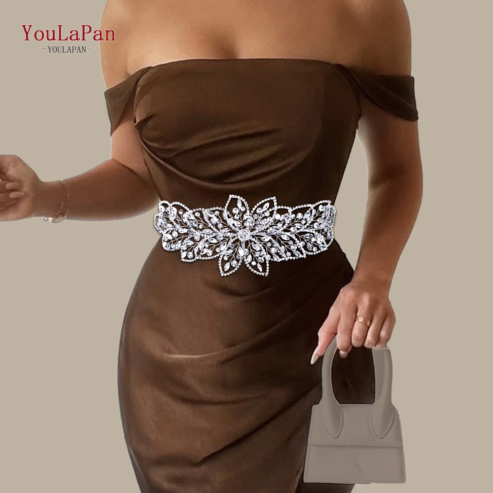 YouLaPan Luxury Rhinestone Belts Bride Waist Accessories Women Evening Dress Waist Chain Wedding Dress Belt Handmade Belt SH803