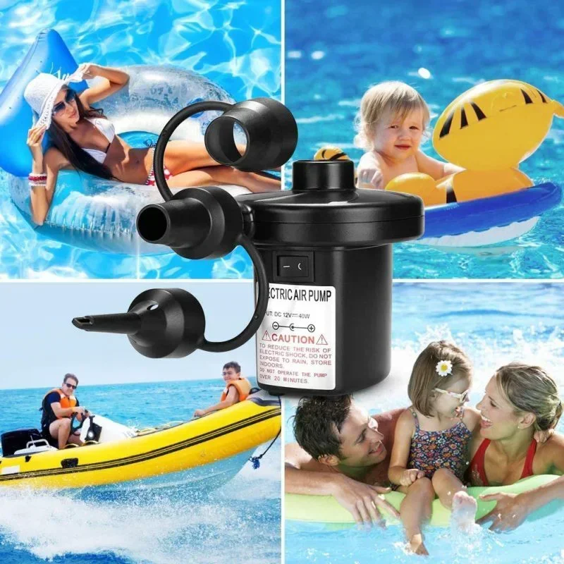 Electric Inflatable Pump Mini Air Cushion Portable Camping Pump Rapid Filling Mattress Swimming Pool Air Filling Blower Injector